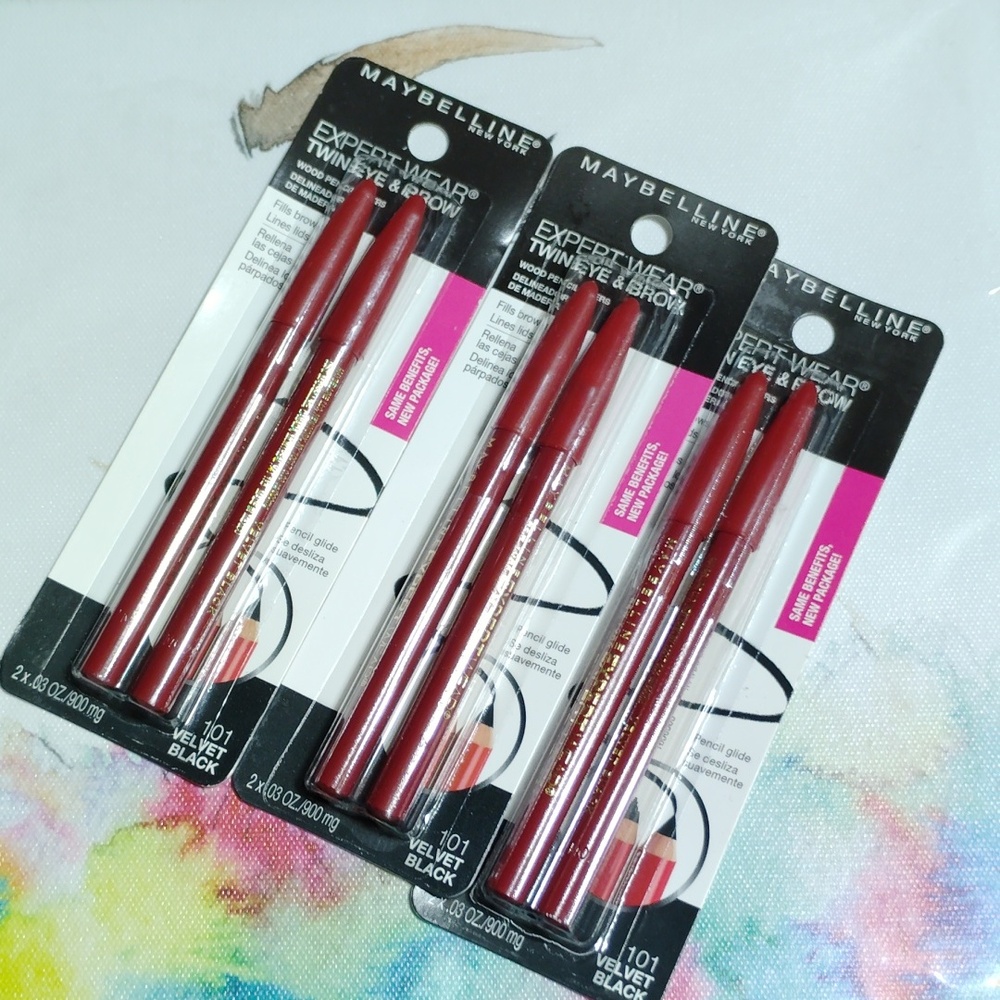 Maybelline Expert Wear Twin Brow & Eye Pencils - Black 101 - Picture 2 of 3